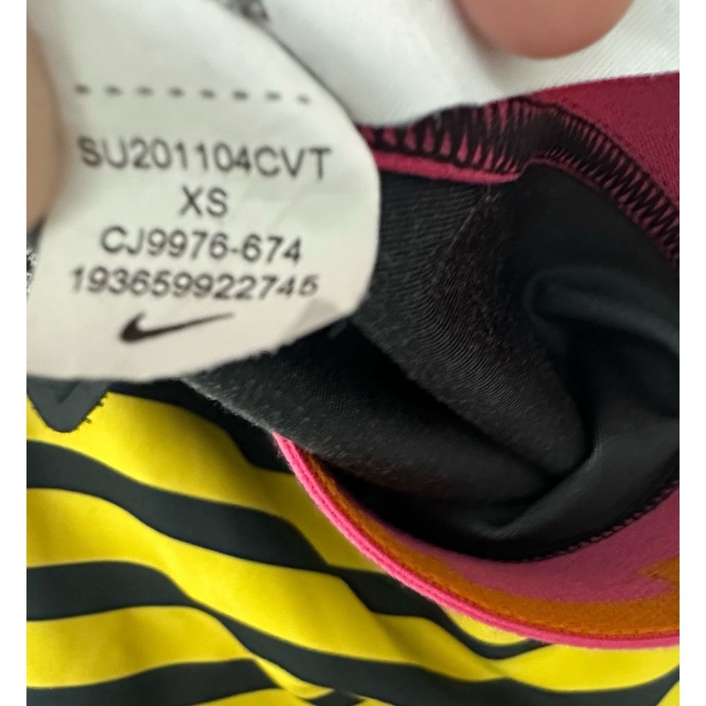 Nike Pro HyperWarm Leggings XS Multicolor Striped Graphic Retro 80s Rainbow pant - Picture 10 of 10